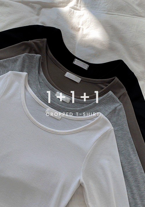 [1+1+1] 리아 크롭 쫀쫀 티셔츠